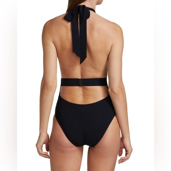 Zimmermann Halter One Piece Swimsuit in Noir - Picture 9 of 16